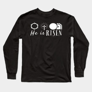 He Is Risen Cool Inspirational Easter Christian Long Sleeve T-Shirt